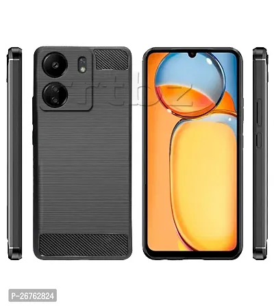 Classic Soft Armor Back Case Compatible For Redmi 13C 4G / Poco C65 , Black-thumb2