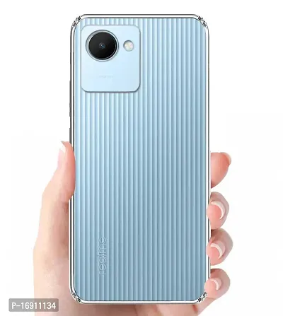 RRTBZ Transparent Soft Silicone TPU Flexible Back Cover Compatible for Realme C30 with Data Cable-thumb3