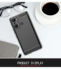 RRTBZ Carbon Fiber Shockproof TPU Back Case Cover Compatible for Infinix Hot 20 Play -Black-thumb3