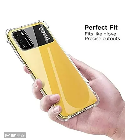 RRTBZ Soft Flexible Silicone Back Cover (Poco M3, Transparent Case + Screen Guard)-thumb4