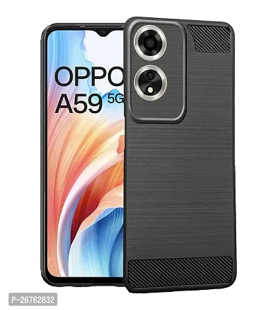 Classic Soft Armor Back Case Compatible For Oppo A59 5G , Black-thumb0