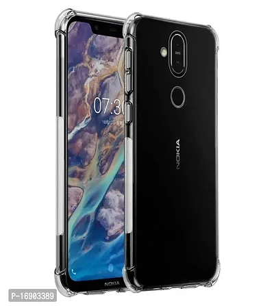 RRTBZ Transparent Soft Flexible TPU Case Cover Compatible for Nokia 8.1-thumb0