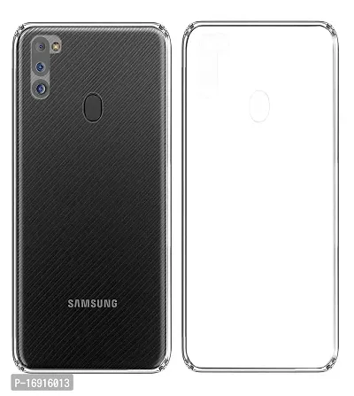 RRTBZ Soft Flexible Silicone Back Cover Compatible for Samsung Galaxy M21 2021, Transparent Case