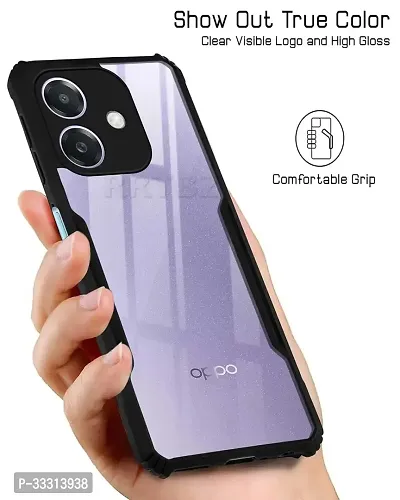 Oppo A3x 5G Camera Protection Clear Back Bumper Eagle Back Case Cover PC TPU Compatible for Oppo A3x 5G Black-thumb4