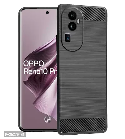 Rrtbz Soft Armor Back Case Compatible For Oppo Reno10 Pro+ 5G / Reno 10 Pro Plus 5G -Black