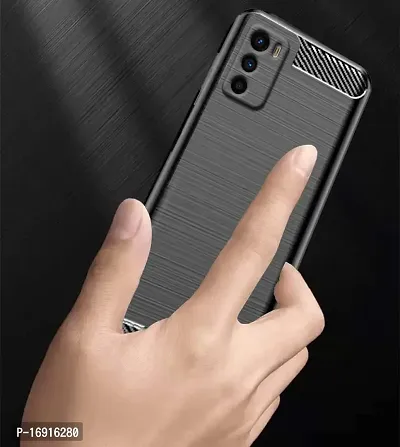 RRTBZ Carbon Fiber Hybrid Armor Shock Proof TPU Back Case Cover Compatible for Motorola Moto G42 -Black-thumb5