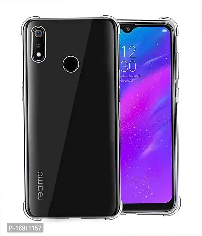 RRTBZ Transparent Soft Silicone TPU Flexible Back Cover Compatible for Realme 3 Pro