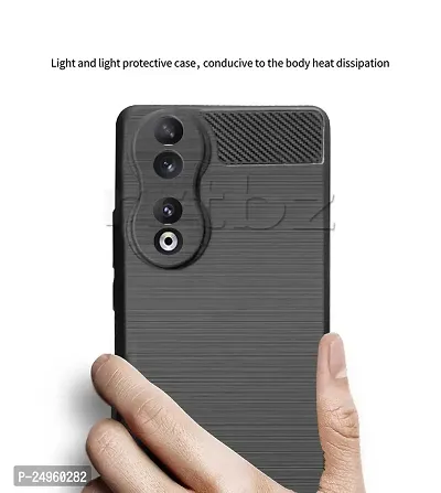 Stylish Silicon Back Cover Compatible For Honor 90 5G -Black-thumb4