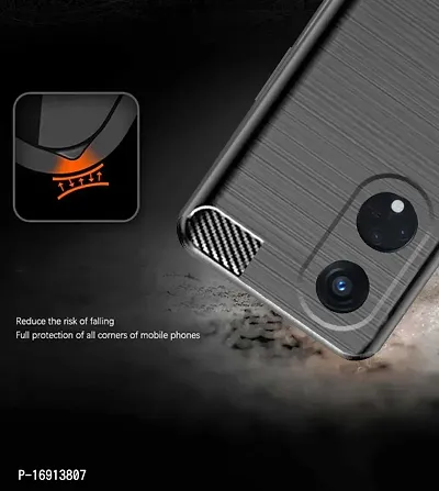 RRTBZ Soft Silicon Armor Back Case Cover Compatible for Reno 8T / Reno8 T 5G (Carbon Armor)-thumb2