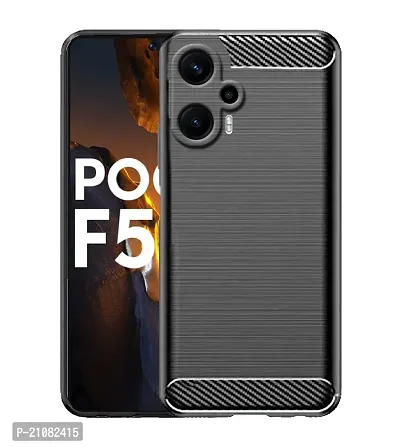 RRTBZ Soft Armor Back Case Compatible for Poco F5 5G -Black