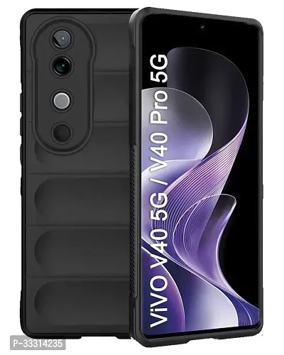 Vivo V40 V40 Pro T3 Ultra Matte Soft Case Liquid Silicon Wave Case with Camera Protection Compatible for Vivo V40 5G V40 Pro 5G T3 Ultra 5G Black