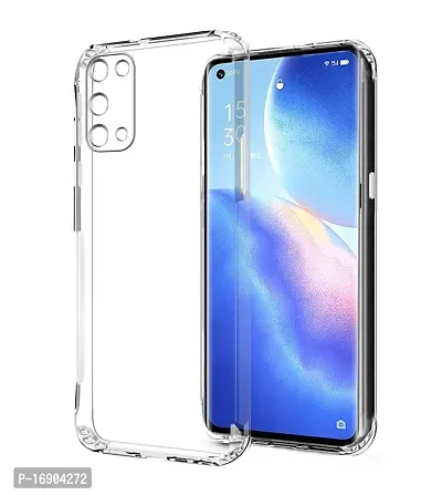 RRTBZ Soft Silicone Flexible Side Transparent Back Cover Compatible for Oppo Reno 5 Pro 5G