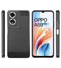 Classic Soft Armor Back Case Compatible For Oppo A59 5G , Black-thumb1