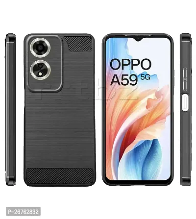 Classic Soft Armor Back Case Compatible For Oppo A59 5G , Black-thumb2