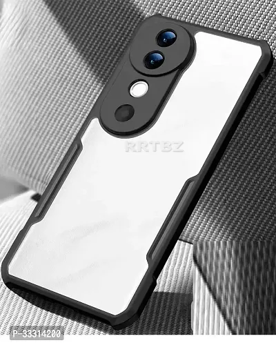 Vivo V40 V40 Pro T3 Ultra Camera Protection Shockproof Clear Back Eagle Back Case Cover PC TPU Compatible for Vivo V40 5G V40 Pro 5G T3 Ultra 5G with UV Tempered Screen Guard Black-thumb3