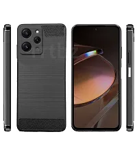 Rrtbz Soft Armor Back Case Compatible For Redmi 12 5G / Redmi 12 4G / Poco M6 Pro 5G -Black-thumb1