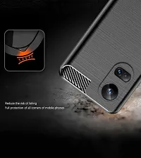 RRTBZ Carbon Fiber Armor Shock Proof TPU Back Case Cover for Realme 10 Pro+ 5G / Realme 10 Pro Plus -Black-thumb2