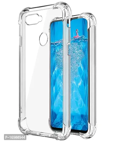 RRTBZ Soft Silicone Transparent TPU Case Cover Compatible for Oppo F9 Pro