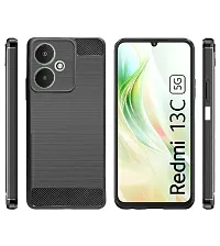 Classic Soft Armor Back Case Compatible For Poco M6 5G / Redmi 13C 5G , Black-thumb1