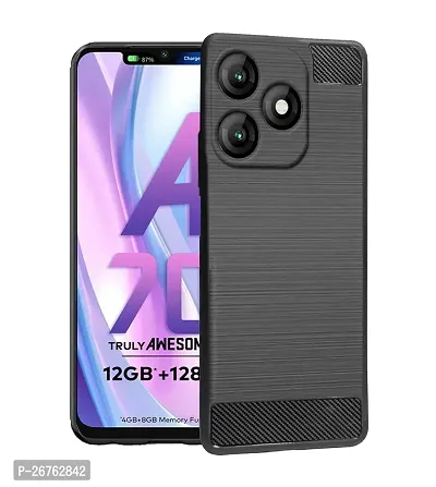 Classic Soft Armor Back Case Compatible For Itel A70 , Black