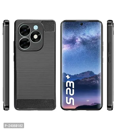 Stylish Silicon Back Cover Compatible For Itel S23+ / Itel S23 Plus -Black-thumb2