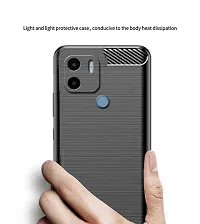 RRTBZ Carbon Fiber Hybrid Shockproof TPU Back Case Cover Compatible for Poco C50 -Black-thumb3