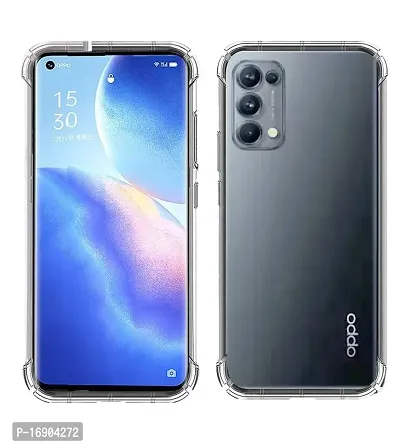 RRTBZ Soft Silicone Flexible Side Transparent Back Cover Compatible for Oppo Reno 5 Pro 5G-thumb2