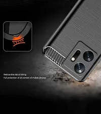 RRTBZ Carbon Fiber Hybrid Armor TPU Back Case Cover Compatible for Infinix Zero 20 -Black-thumb2