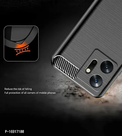 RRTBZ Carbon Fiber Hybrid Armor TPU Back Case Cover Compatible for Infinix Zero 20 -Black-thumb3