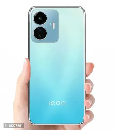 RRTBZ Transparent Soft Silicone TPU Flexible Back Cover Compatible for iQOO Z6 lite 5G with OTG Cable and Data Cable-thumb3