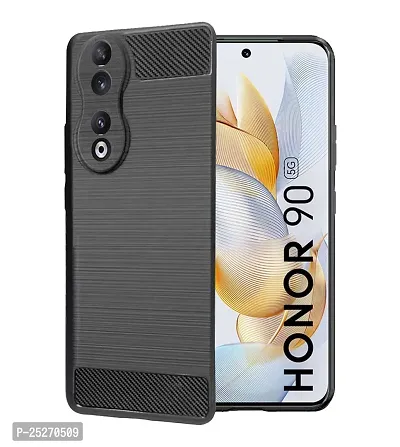 Rrtbz Soft Armor Back Case Compatible For Honor 90 5G -Black-thumb0