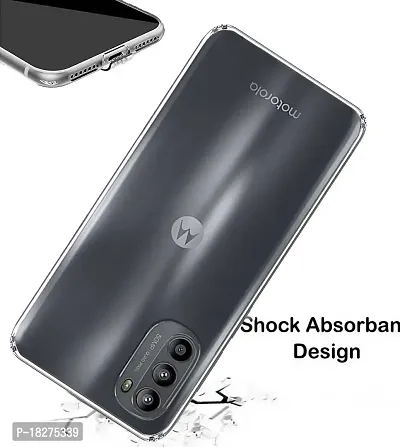 RRTBZ Transparent Soft Silicone TPU Flexible Back Cover Compatible for Motorola Moto G52 with Earphone-thumb4