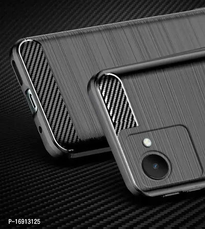 RRTBZ Carbon Fiber Hybrid Armor Shock Proof TPU Back Case Cover Compatible for Realme C30 -Black-thumb5