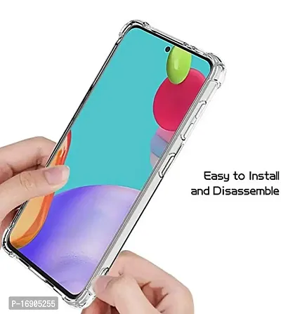 RRTBZ Soft Silicone Flexible Side Transparent Back Cover Compatible for Samsung Galaxy A52-thumb3