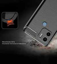 RRTBZ Carbon Fiber Hybrid Shockproof TPU Back Case Cover Compatible for Poco C50 -Black-thumb2