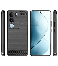 Stylish Silicon Back Cover Compatible For Vivo V29 5G -Black-thumb1