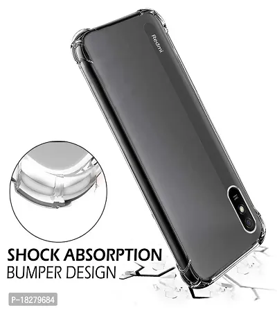 RRTBZ Transparent Soft Silicone TPU Flexible Back Cover Compatible for Xiaomi Redmi 9A with Data Cable and Screen Guard-thumb4