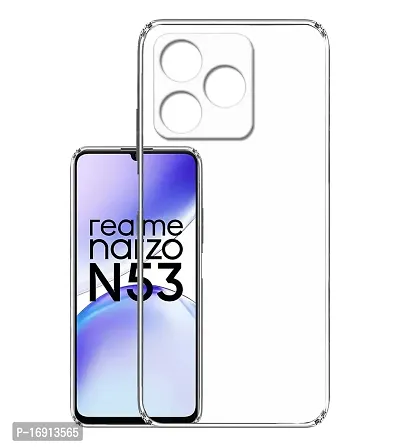 RRTBZ Soft Flexible Clear Back Case Cover Compatible for Realme Narzo N53 (Transparent TPU)