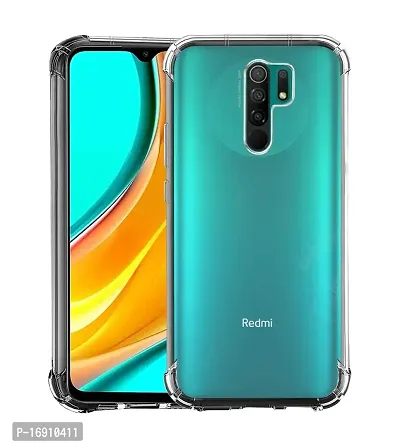 RRTBZ Transparent Soft Silicone TPU Flexible Back Cover Compatible for Xiaomi Redmi 9 Prime/Poco M2