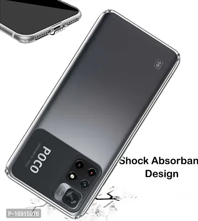 RRTBZ Transparent Soft Silicone TPU Back Cover Compatible for Poco M4 Pro-thumb4