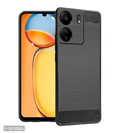 Classic Soft Armor Back Case Compatible For Redmi 13C 4G / Poco C65 , Black