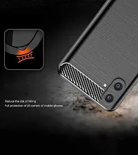 RRTBZ Carbon Fiber Armor Shock Proof TPU Back Case Cover Compatible for Samsung Galaxy M04/A04 -Black-thumb2