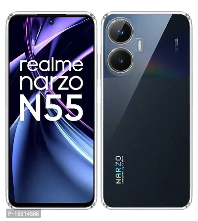 RRTBZ Soft Silicone TPU Flexible Back Cover Compatible for Realme Narzo N55 with OTG Adapter-thumb2