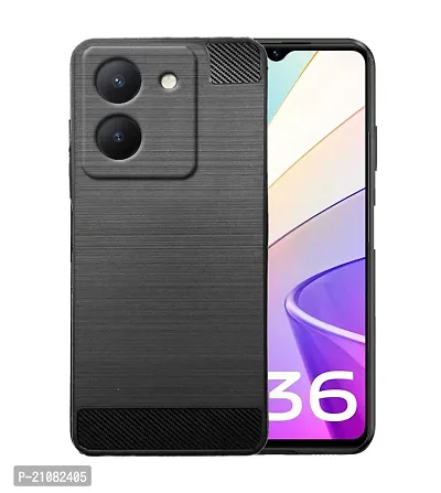 RRTBZ Soft Armor Back Case Compatible for Vivo Y36 -Black