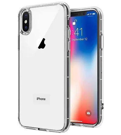 RRTBZ Soft Silicone Flexible Side Transparent Back Cover Compatible for iPhone X/XS