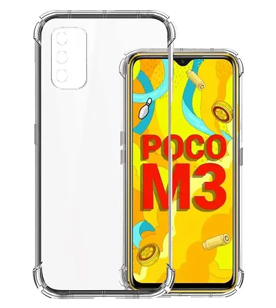 RRTBZ Transparent Soft Silicone TPU Flexible Back Cover Compatible for Xiaomi Poco M3 / Poco M3