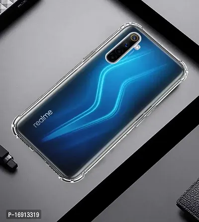 RRTBZ Soft Silicone Flexible Side Transparent Back Cover Compatible for Realme 6 Pro-thumb2