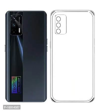 RRTBZ Transparent Soft Silicone TPU Flexible Back Cover Compatible for Realme X7 Max 5G with Data Cable-thumb2