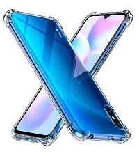 RRTBZ Transparent Soft Silicone TPU Flexible Back Cover Compatible for Xiaomi Redmi 9A with Data Cable and Screen Guard-thumb1