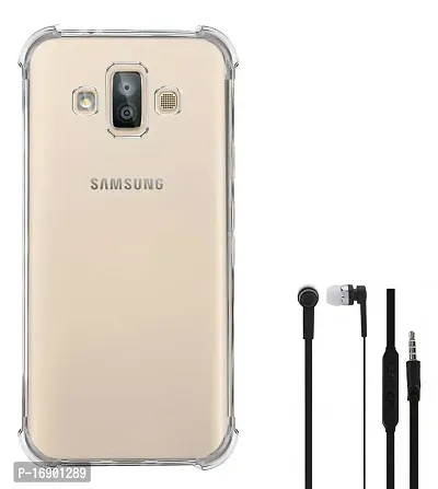 RRTBZ Transparent Case Cover Compatible for Samsung Galaxy J7 Duo with Earphone